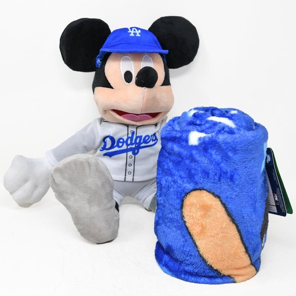 Wholesale DIS-MLB Hugger Plush W/ Silk Touch Throw Blanket Batter Up - Dodgers