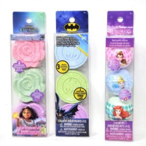 Wholesale Assorted Licensed 3pk Bath Bomb in Box Batman, Encanto, Princess
