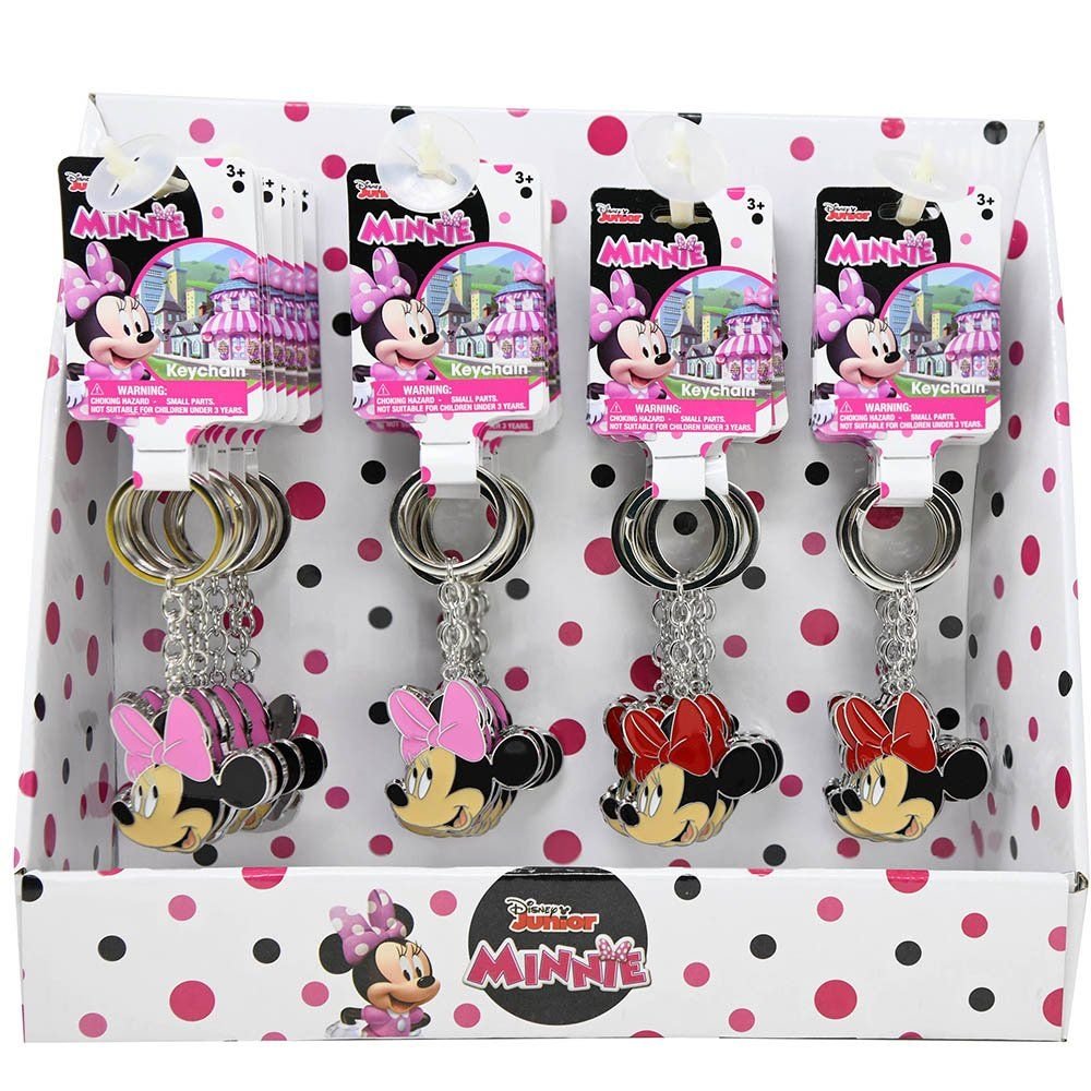 Wholesale No Online Minnie Head Metal Keychain on Header Card in Display