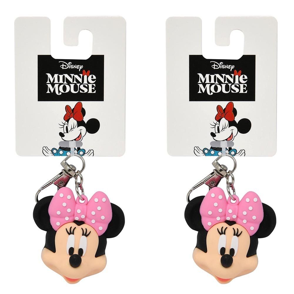 Wholesale Minnie 3D Molded Rubber Keychain Charm with Clip