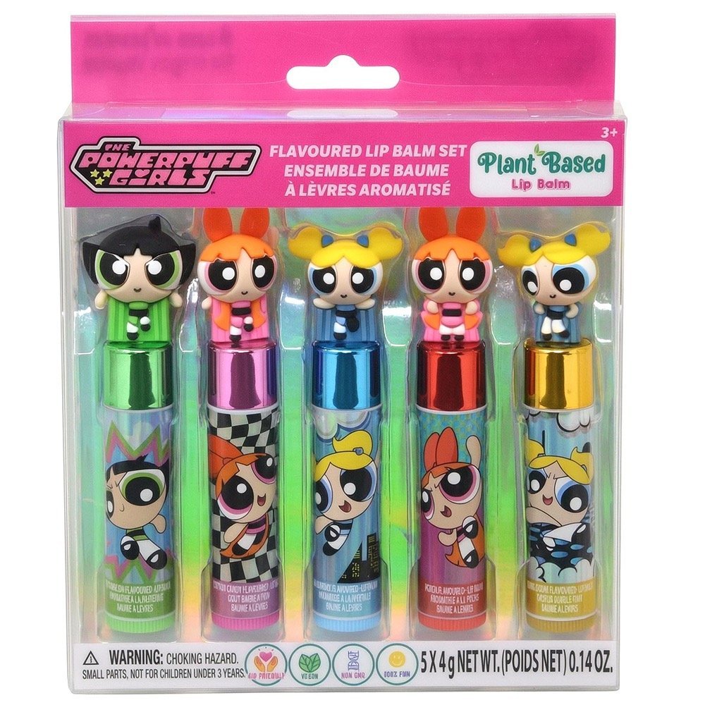 Wholesale Power Puff Girls 5pk Lip Balm With Figurine Toppper