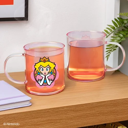 Super Mario Bros. Princess Peach Iridescent Glass Mug - Image 3