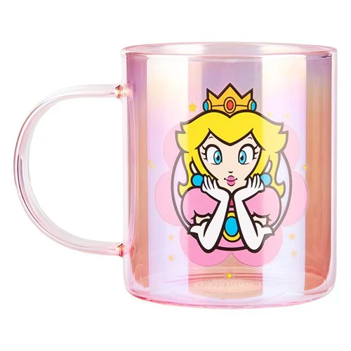 Super Mario Bros. Princess Peach Iridescent Glass Mug