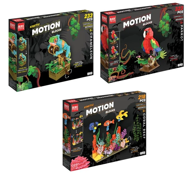 RMS Int'l Motion Blocks 3 Asst-Coral Reef/Parrot/Chameleon