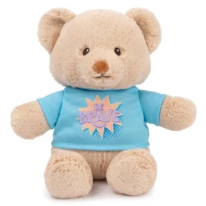 Spinmaster GUND “Be Brave” Sustainable Message Bear with Blue T-Shirt