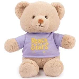 Spinmaster GUND “Be Brave” Sustainable Message Bear with Purple T-Shirt