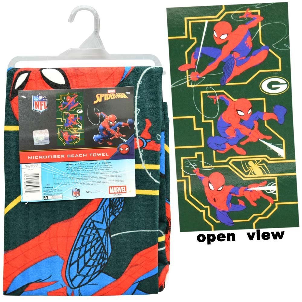 Wholesale MAR-NFL 30X60 Microfiber Cheerful Towel Spidey Ball - Packers