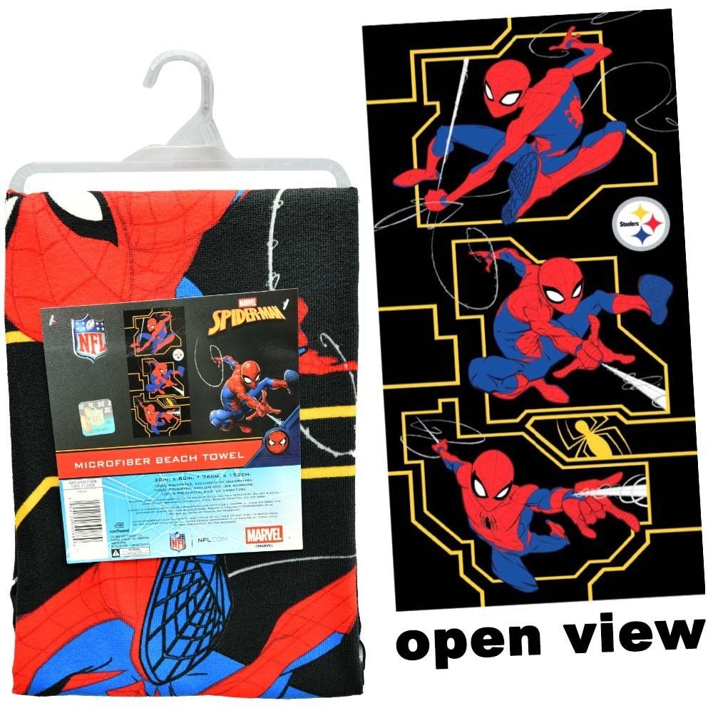 Wholesale MAR-NFL 30X60 Microfiber Cheerful Towel Spidey Ball - Steelers