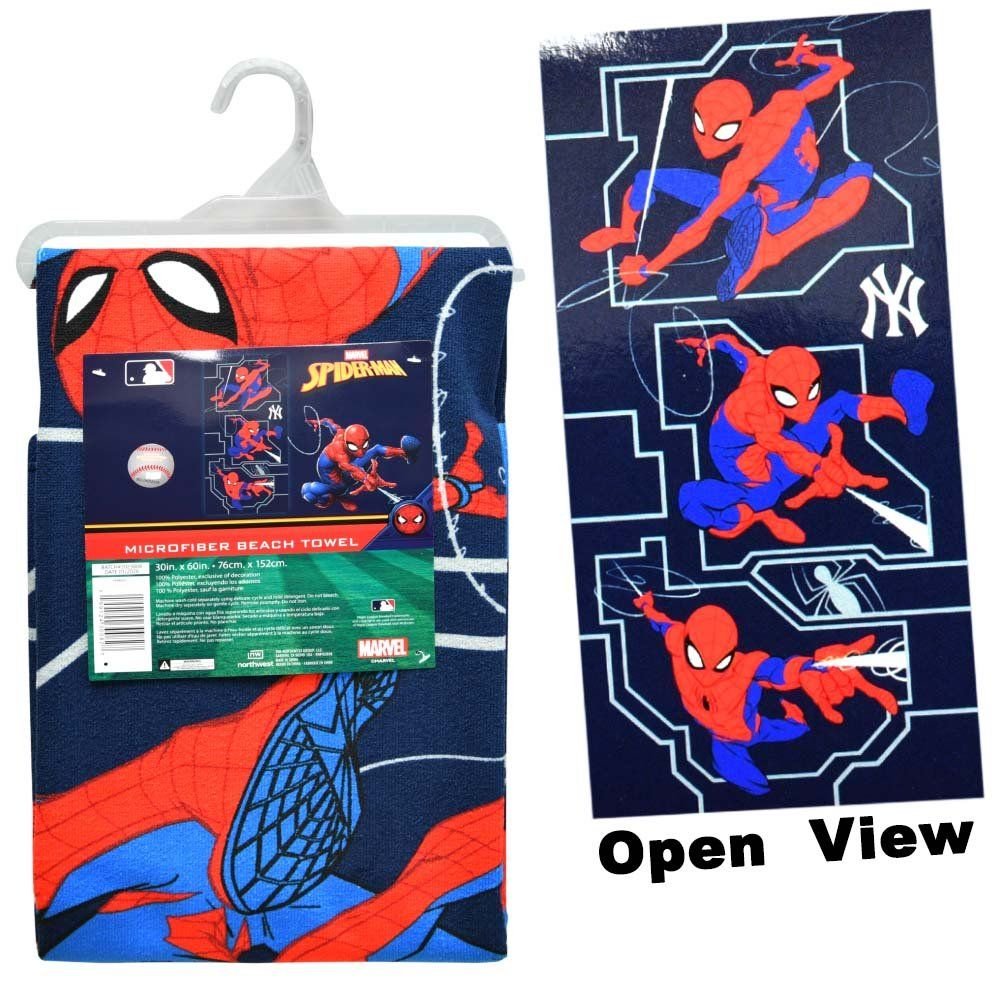 Wholesale MAR-MLB 30X60 Microfiber Cheerful Towel Spidey Ball - Yankees