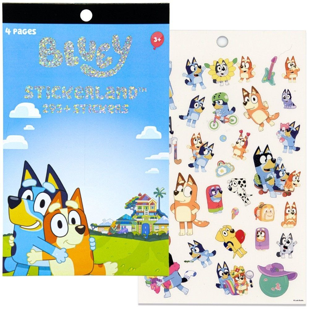 Wholesale Bluey 4 Sheet Foil Cover Sticker Pad, 200+ Stickers