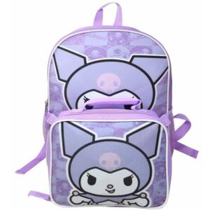Wholesale Hello Kitty & Friends Kuromi 16" Backpack with Rectangle Lunch Bag